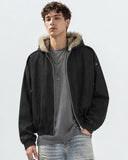 Faux Fur Hooded Padded Denim Jacket | Infltion Streetwear