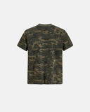 Streetwear camo T-shirt with contrast script graphic