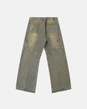 Yellow Mud Washed Wide Leg Jeans | Inflation Streetwear INFLATION