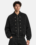 Washed Button-Tab Boxy Workwear Jacket | Inflation Streetwear