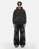 Washed Reflective Piping Boxy Hoodie | Inflation Streetwear