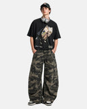 Multi-pockets Camo Barrel Cargo Pants | Inflation Streetwear