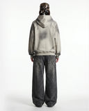 Washed Raw Edge Boxy Hoodie | Inflation Streetwear