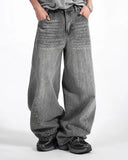 grey wash baggy barrel jeans