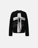 Distressed Cross Studded Waffle T-Shirt | Inflation Streetwear
