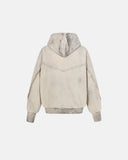 Diagonal Zipper Acid-Washed Hoodie | INFLATION Streetwear INFLATION