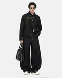 Metal Clasp Boxy Zip Up Jacket | Inflation Streetwear