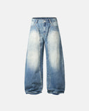 Light Wash Curved Seam Baggy Jeans | Inflation Streetwear