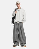 Eyelet Waistband Pleated Barrel Tailored Pants | Inflation Streetwear