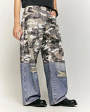 Patchwork Effect Print Baggy Jeans | Inflation Streetwear INFLATION