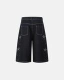 Star Rhinestone Denim Shorts | Inflation Streetwear INFLATION