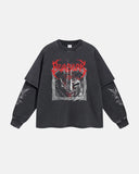 Graphic Distressed Acid Wash Layered Tshirts  | Inflation Streetwear INFLATION