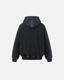 Washed Quarter-Button Boxy Hoodie | Inflation Streetwear