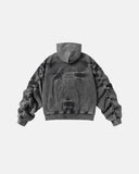 Acid Washed Embroidery Zip Up Hoodies | Inflation Streetwear INFLATION
