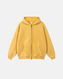 Washed Fleece Oversized Zip Up Hoodie | Inflation Streetwear