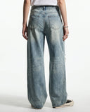 Bamboo Weave Distressed Baggy Jeans | Inflation Streetwear INFLATION