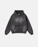 Monkey Wash Ripped Zip Up Hoodies | Inflation Streetwear