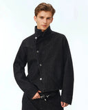 Cropped Asymmetric Button Denim Jacket | Inflation Streetwear INFLATION