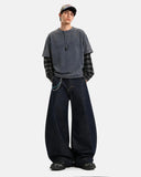 Raw Wash Barrel Jeans with Cinch Back | Inflation Streetwear INFLATION