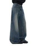 Deconstructed Washed Barrel Jeans | Inflation Streetwear INFLATION