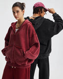 Distressed Acid Wash Double Zip Up Hoodies | Inflation Streetwear INFLATION