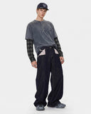 Floral Patch Raw Wide Jeans | Inflation Streetwear INFLATION