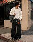 Black Buttons Up Barrel Baggy Jeans | Inflation Streetwear INFLATION