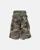 Oversized Camo Cargo Longline Shorts | Inflation Streetwear INFLATION