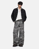 Studded Camo Wide Leg Cargo Pants | Inflation Streetwear