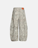 Leopard Pattern Cargo Barrel Pants | INFLATION Streetwear INFLATION