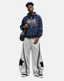 Distressed Star Boxy Zip Up Hoodie | Inflation Streetwear