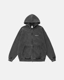 Brand Acid Washed Fleece Zip Up Hoodies | Inflation Streetwear INFLATION