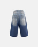 Rhinestone Washed Denim Baggy Jorts | Inflation Streetwear INFLATION