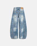 Acid Washed Whisker Clasp Barrel Jeans | Inflation Streetwear INFLATION
