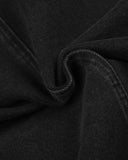 black washed denim fabric texture close-up