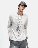 Graphic Henley Neck Drop-Shoulder T-Shirt | Inflation Streetwear