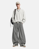Eyelet Waistband Pleated Barrel Tailored Pants | Inflation Streetwear