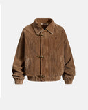 Metal Clasp Corduroy Boxy Jacket | Inflation Streetwear