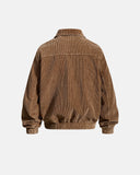 Metal Clasp Corduroy Boxy Jacket | Inflation Streetwear