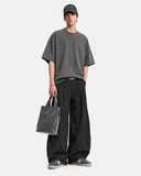 Eyelet Waistband Pleated Barrel Tailored Pants | Inflation Streetwear