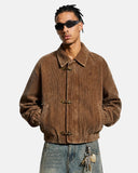 Metal Clasp Corduroy Boxy Jacket | Inflation Streetwear