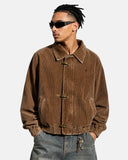 Metal Clasp Corduroy Boxy Jacket | Inflation Streetwear
