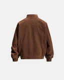 Buckle Hem Suede Bomber Jacket | Inflation Streetwear
