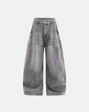 Spider Graphic Rhinestone Barrel Jeans | Inflation Streetewear INFLATION