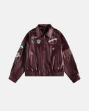 Embroidery Faux Leather Racing Jacket | Inflation Streetwear INFLATION