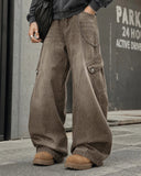 Brown Acid Wash Barrel Jeans | Inflation Streetwear INFLATION