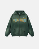 Washed Vintage Graphic Zip Up Hoodie | Inflation Streetwear