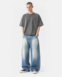 Light Wash Curved Seam Baggy Jeans | Inflation Streetwear