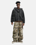 Faux Fur Collar PU Leather Jacket | Inflation Streetwear