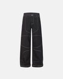 Contrast Stitch Barrel Jeans | Inflation Streetwear INFLATION